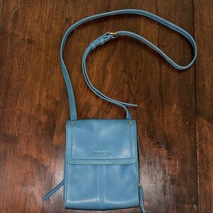 American Leather Blue Crossbody Bag